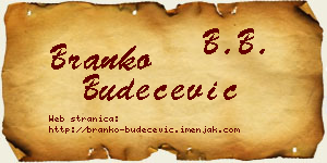 Branko Budečević vizit kartica